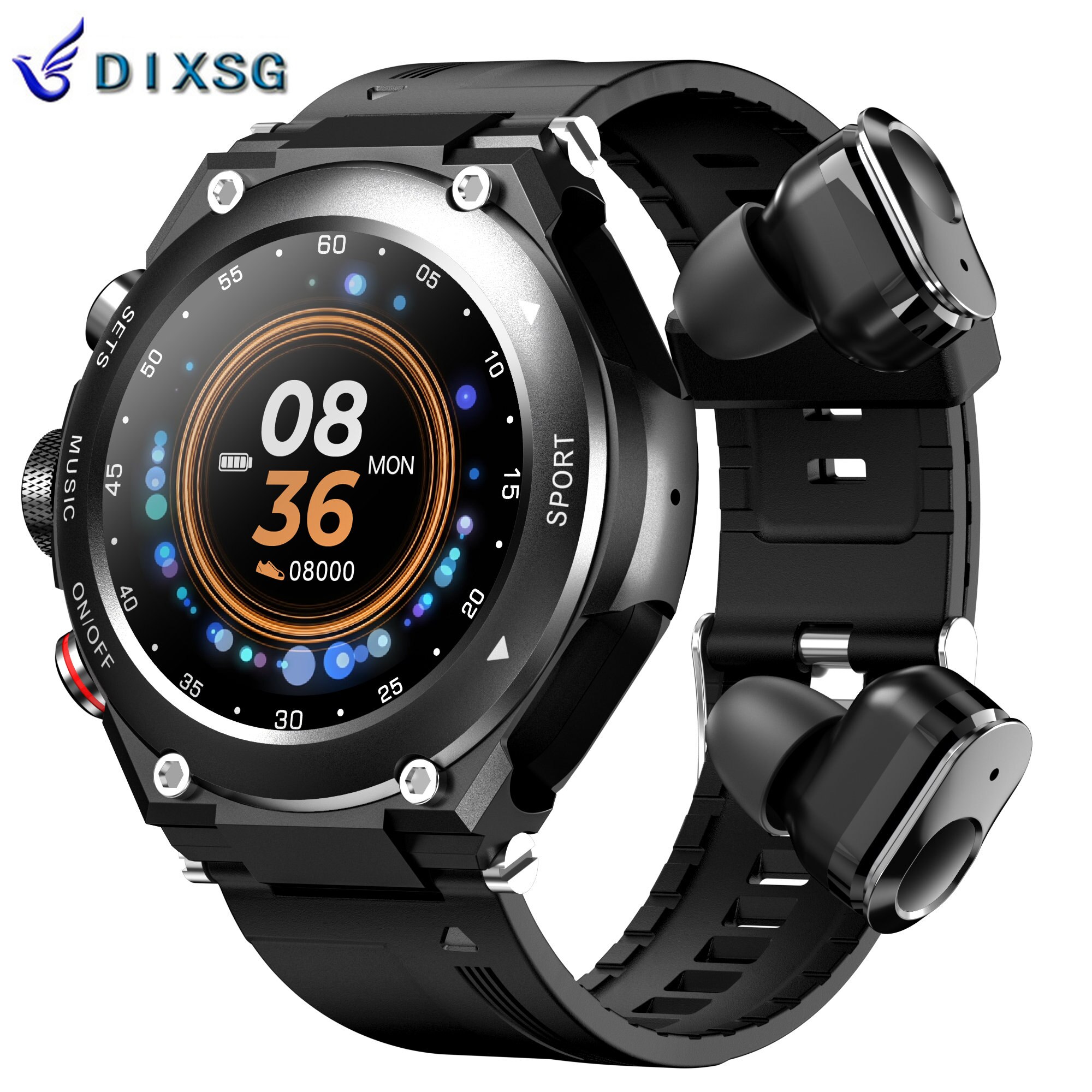 DIXSG T92 Ʈ ġ  2 In 1 TWS ̾ ȭ   ڵ  DIY ð ̽  Smartwatch